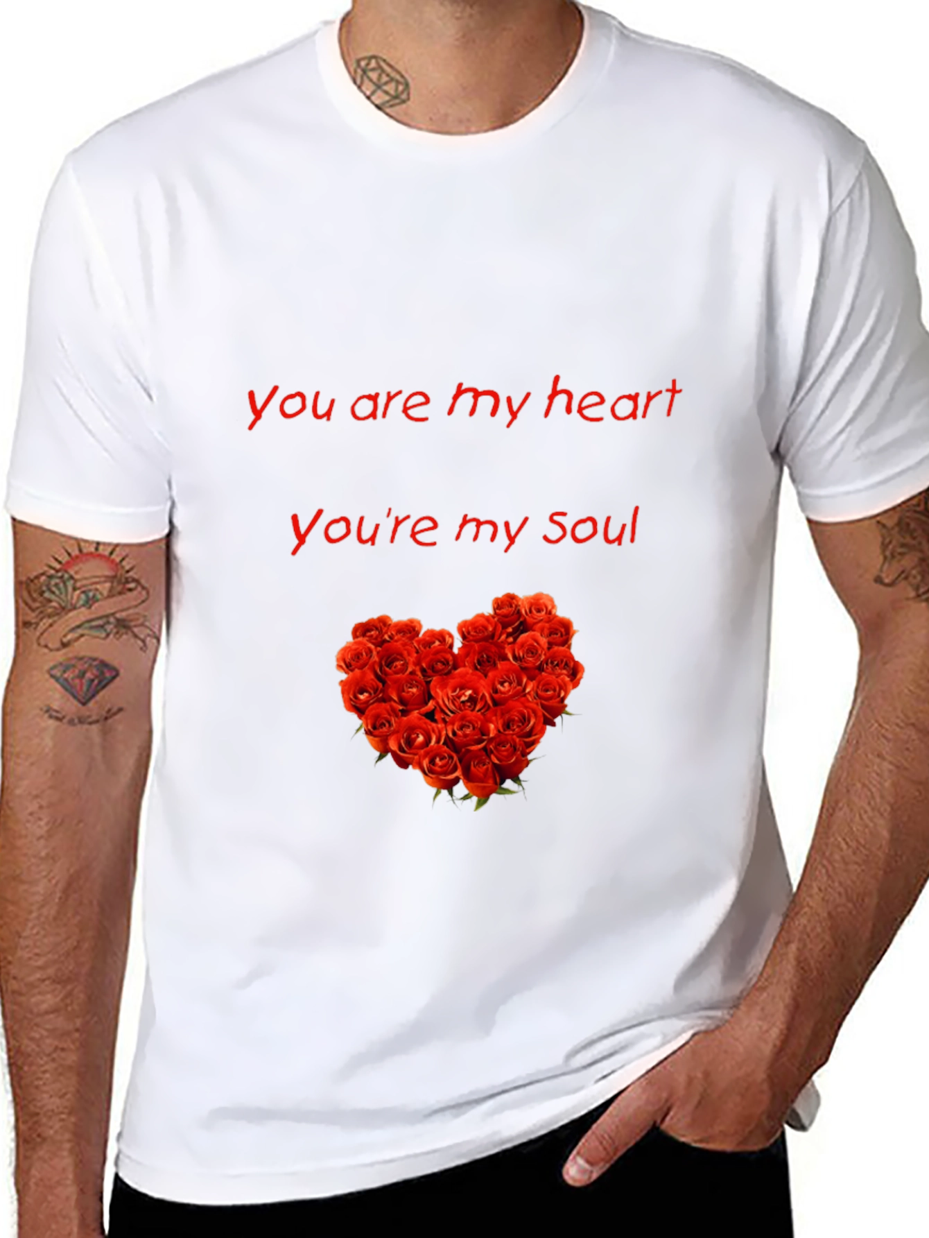 Romantic Rose Heart T-Shirt - You Are My Heart