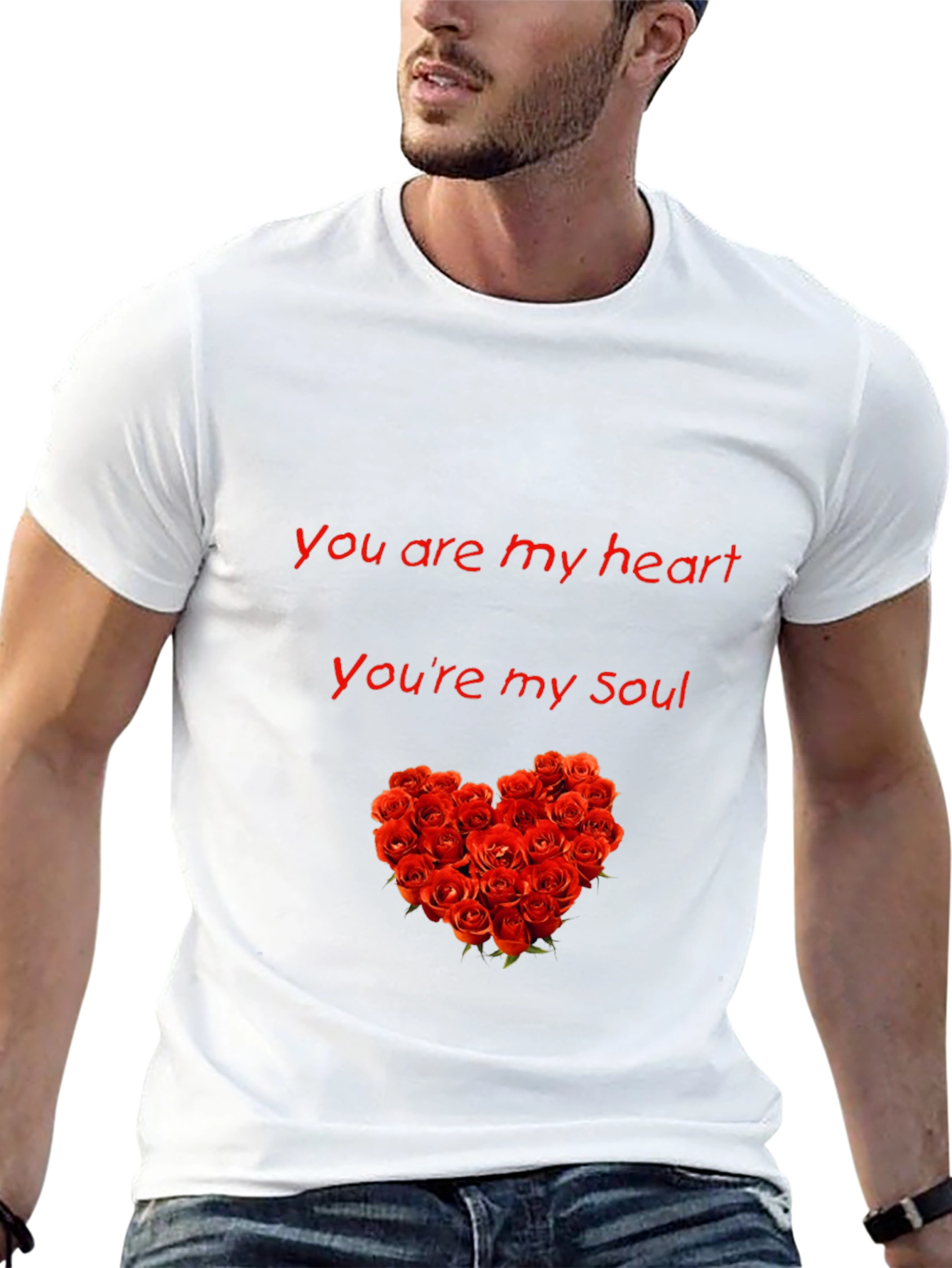 Romantic Rose Heart T-Shirt - You Are My Heart