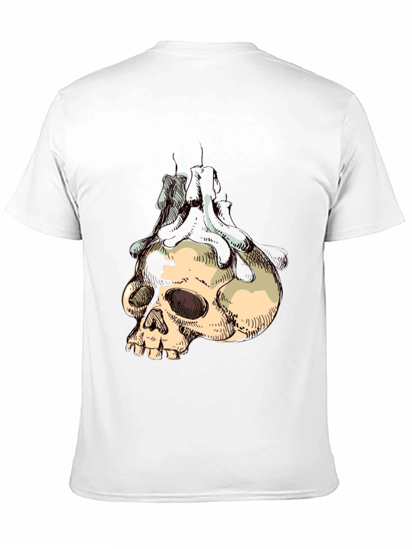 Skull & Candle Graphic T-Shirt - Gothic Style