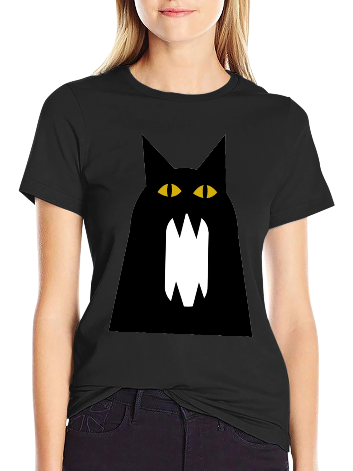 Black Cat Graphic Tee - Mens Cotton T-Shirt