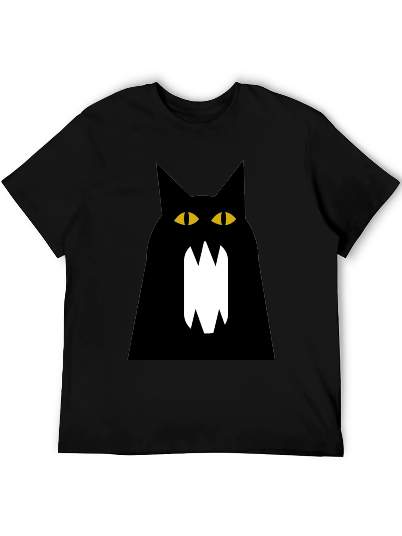 Black Cat Graphic Tee - Mens Cotton T-Shirt
