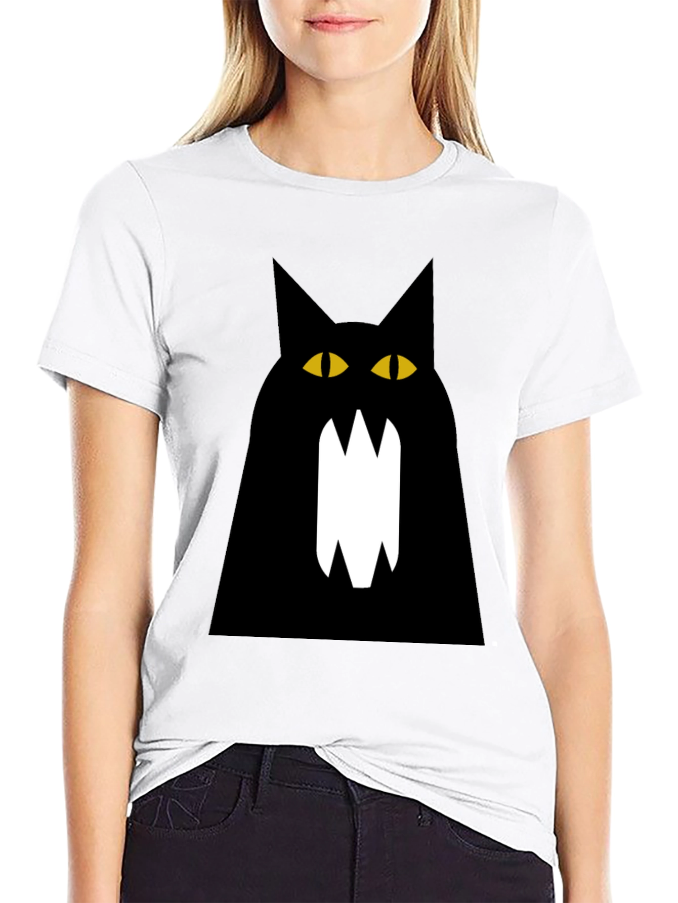 Black Cat Graphic Tee - Mens Cotton T-Shirt