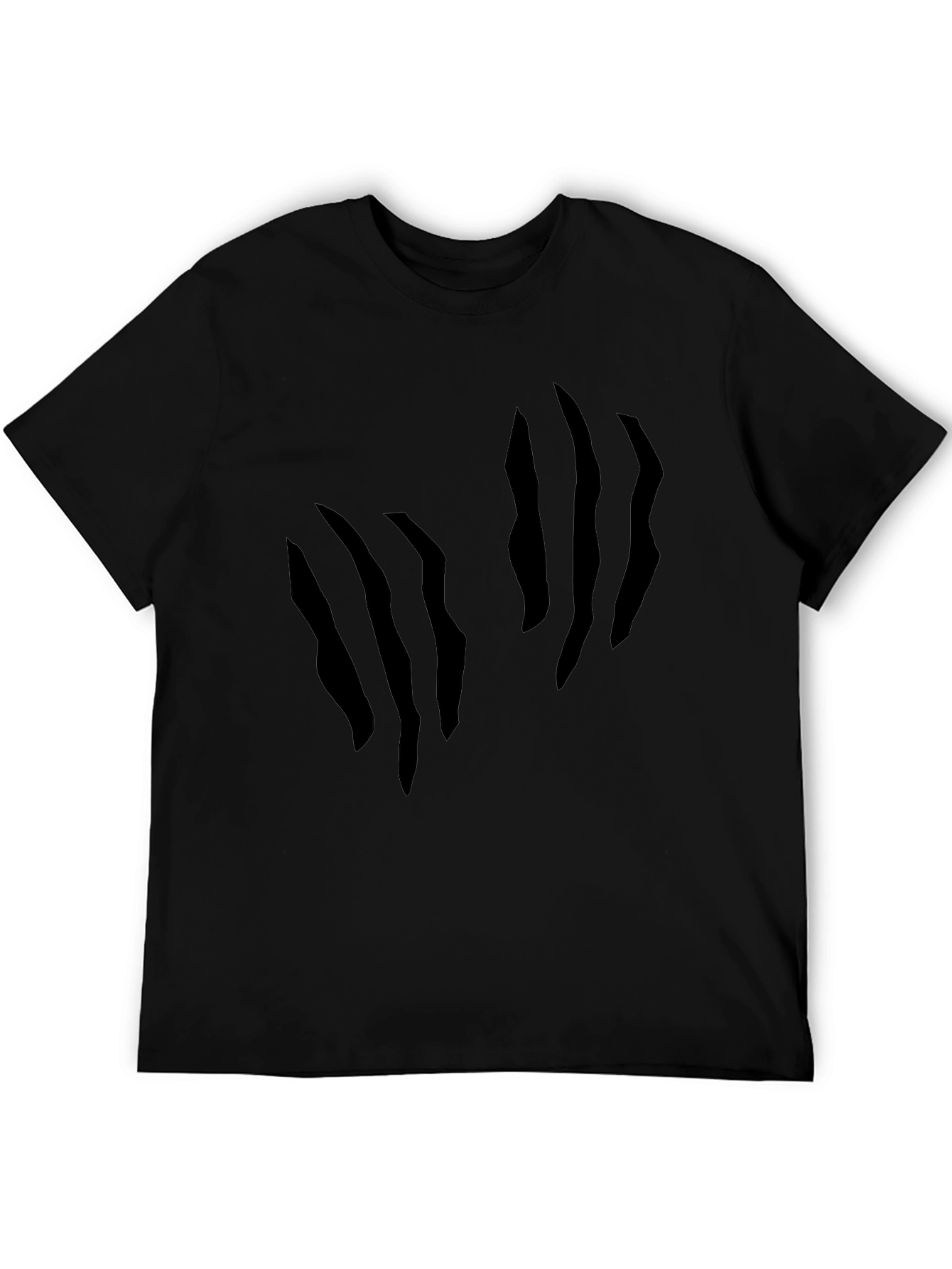 Mens Claw Mark Graphic Black T-Shirt