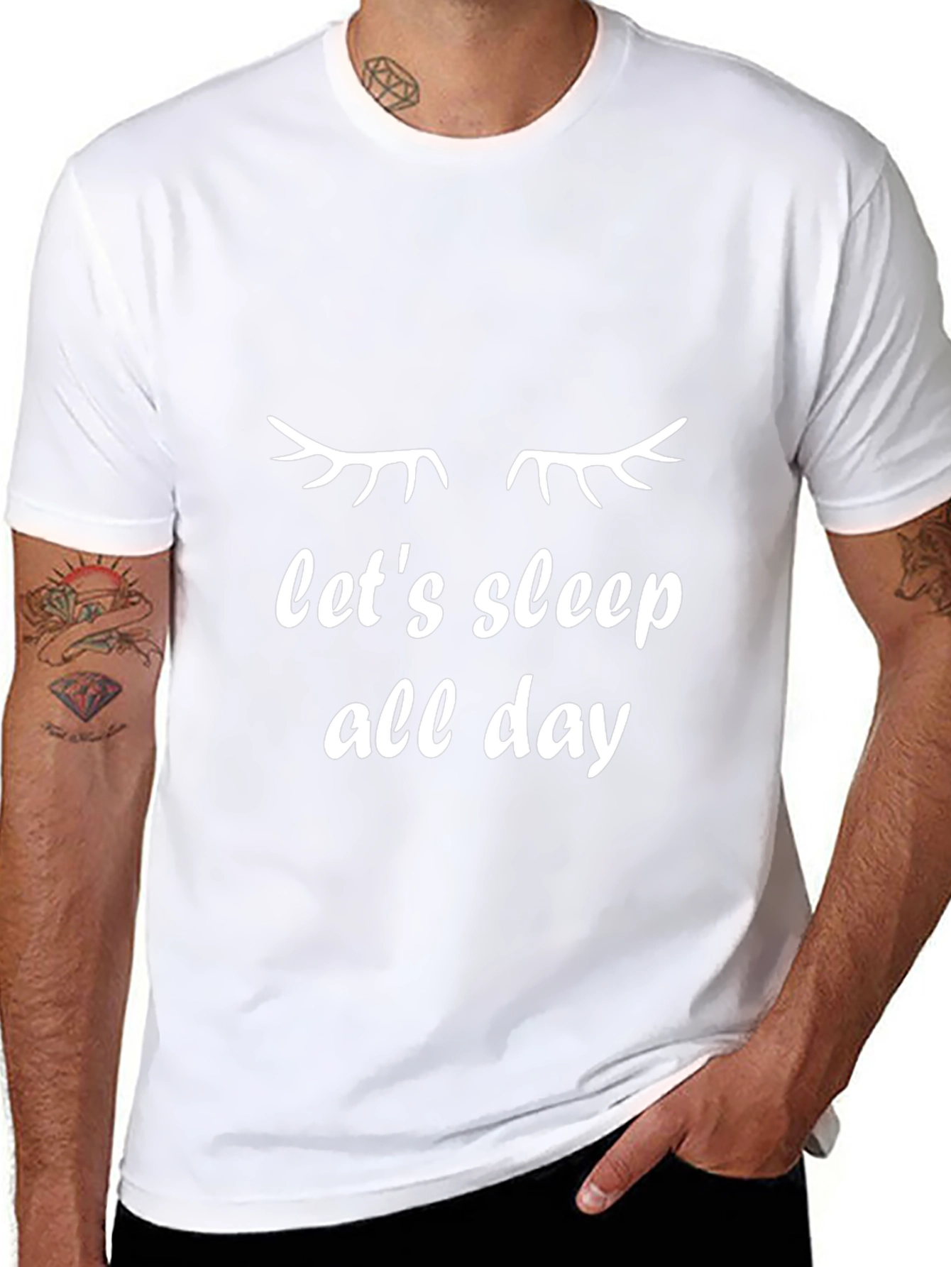 Lets Sleep All Day Black Tee