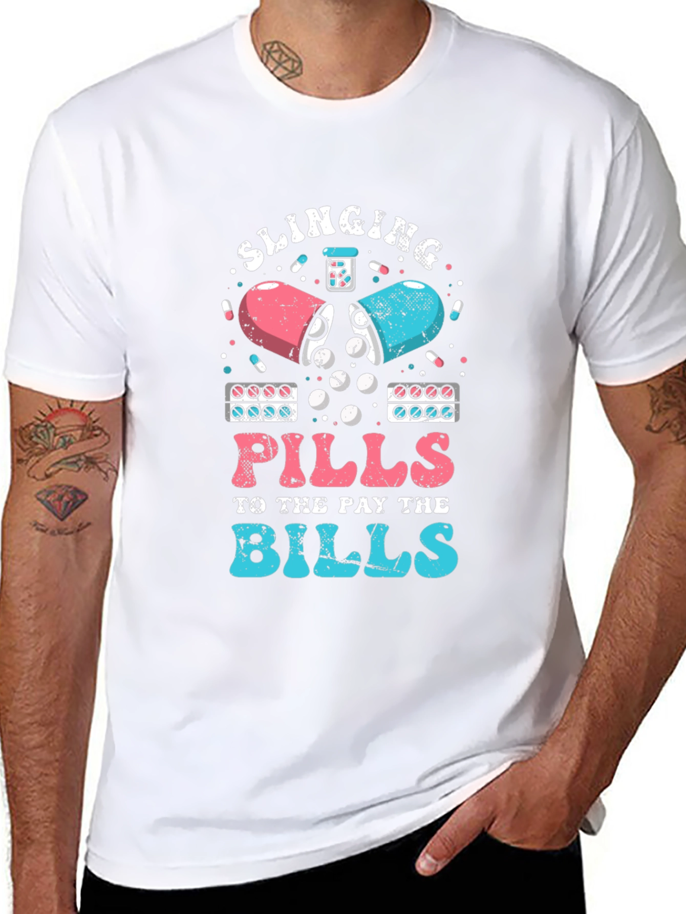 Slinging Pills Graphic Tee - Funny Pharmacy Shirt