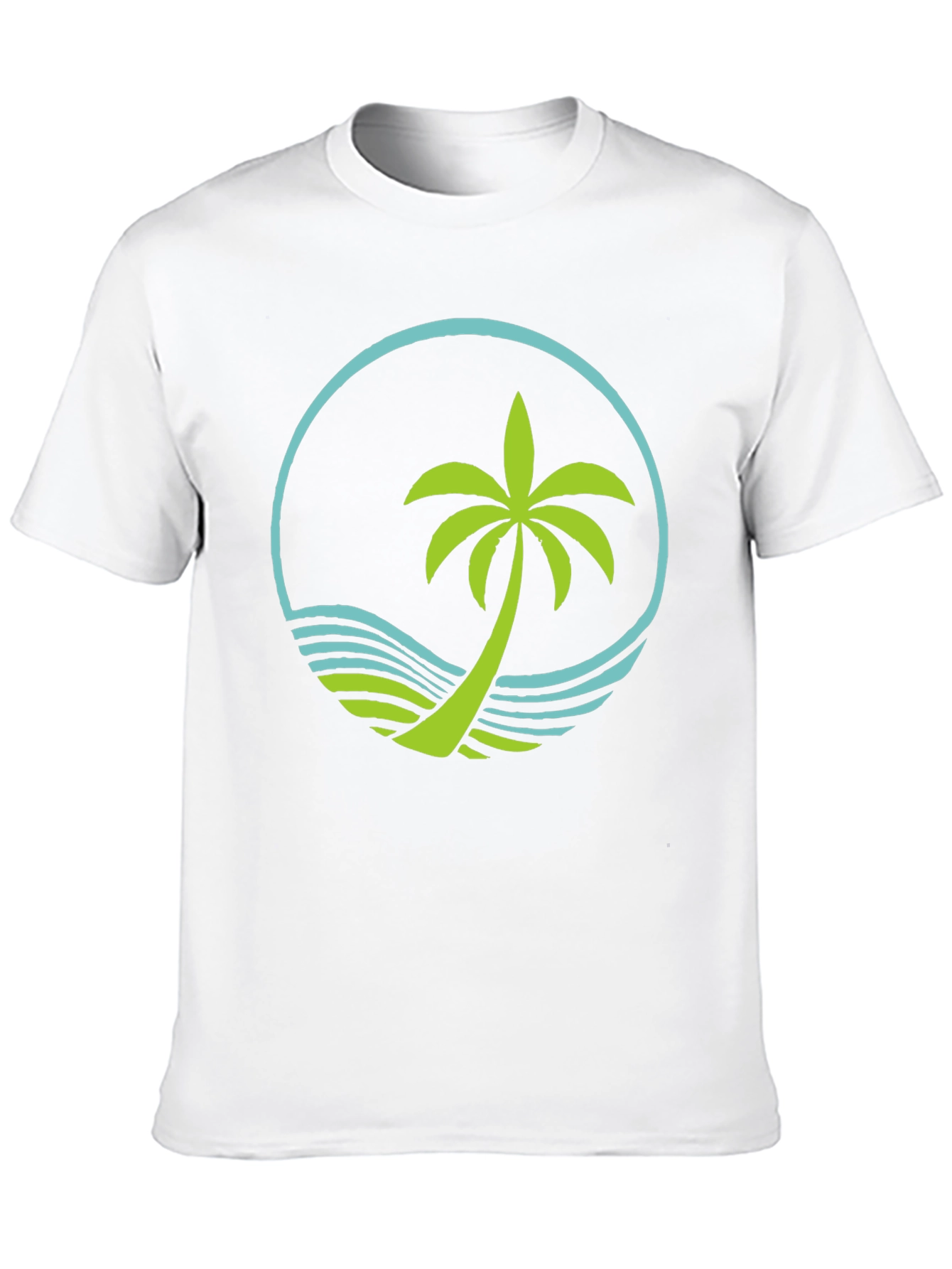 Tropical Palm Tree Graphic Tee - Black
