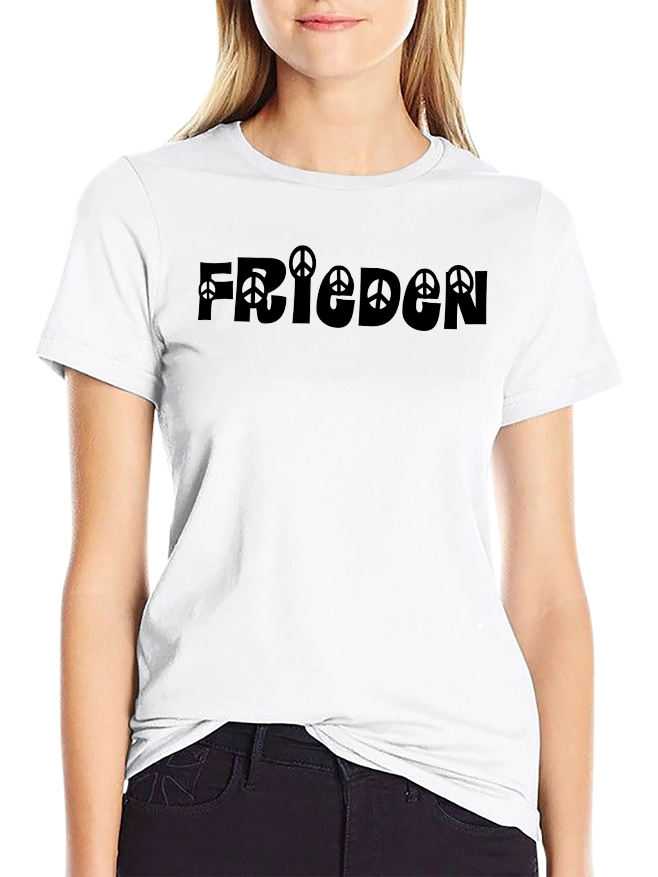 Frieden Peace Symbol T-Shirt - Black