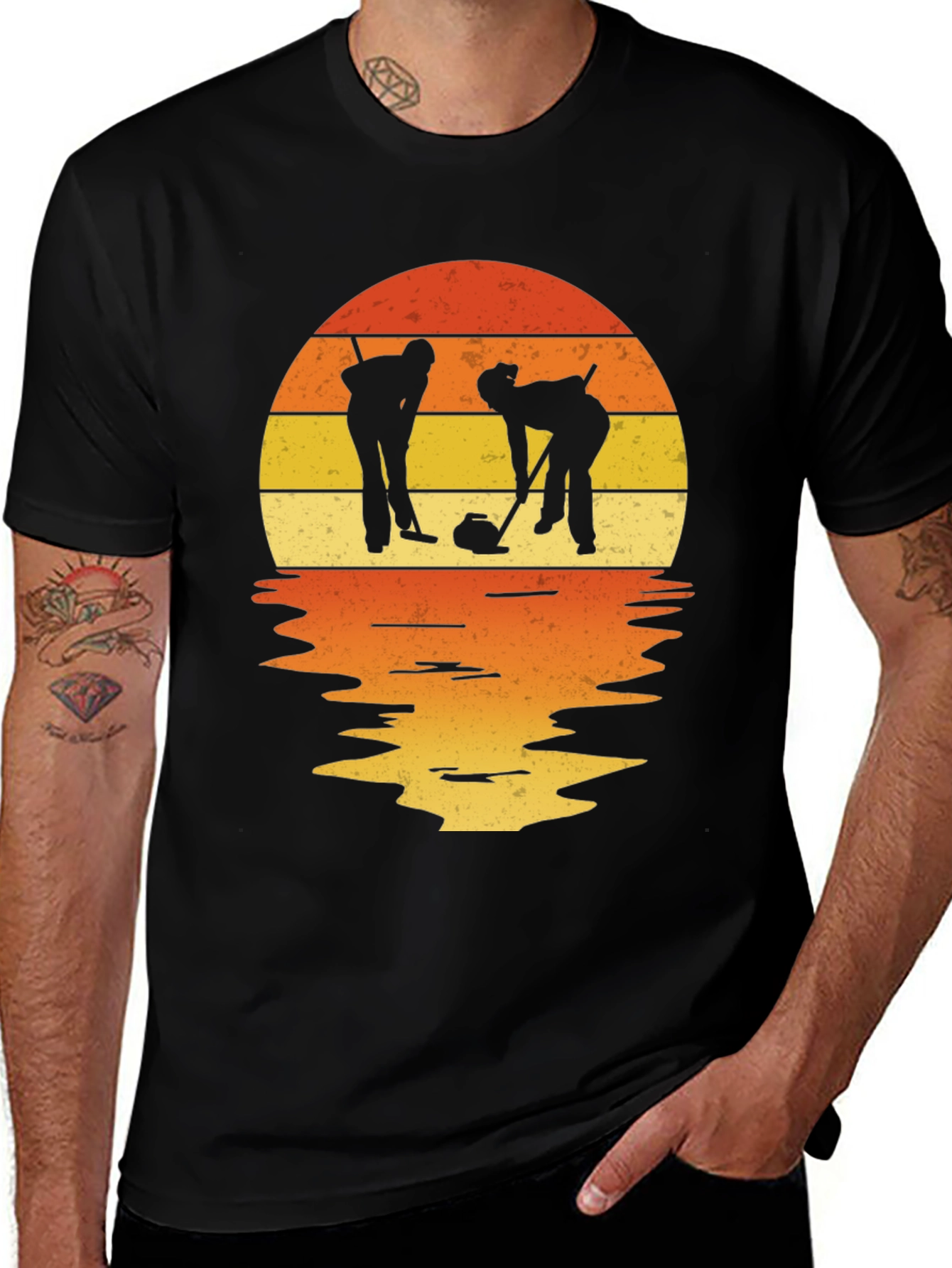Retro Sunset Curling T-Shirt