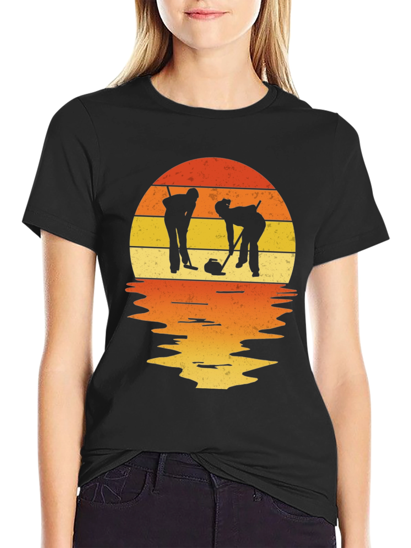 Retro Sunset Curling T-Shirt