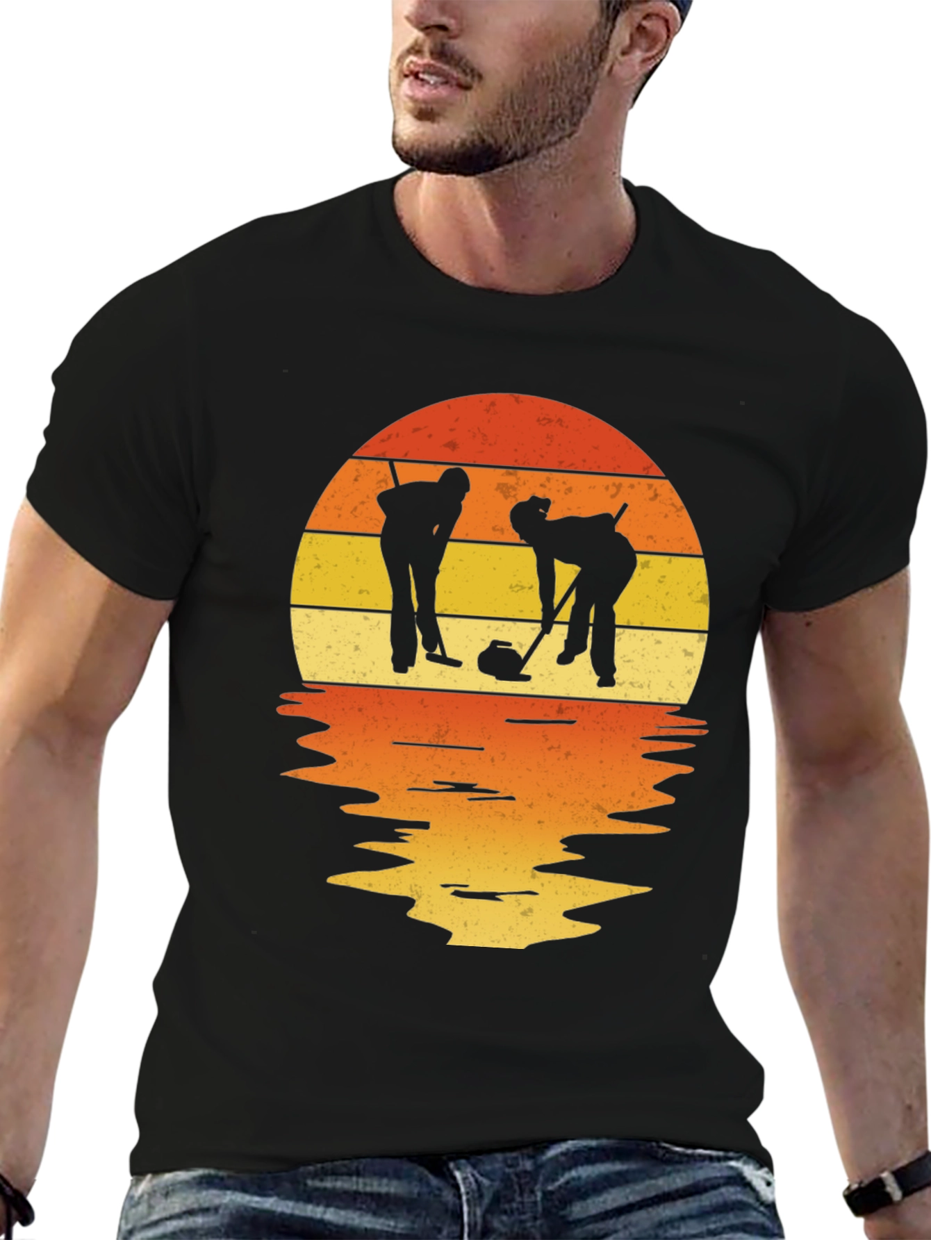 Retro Sunset Curling T-Shirt