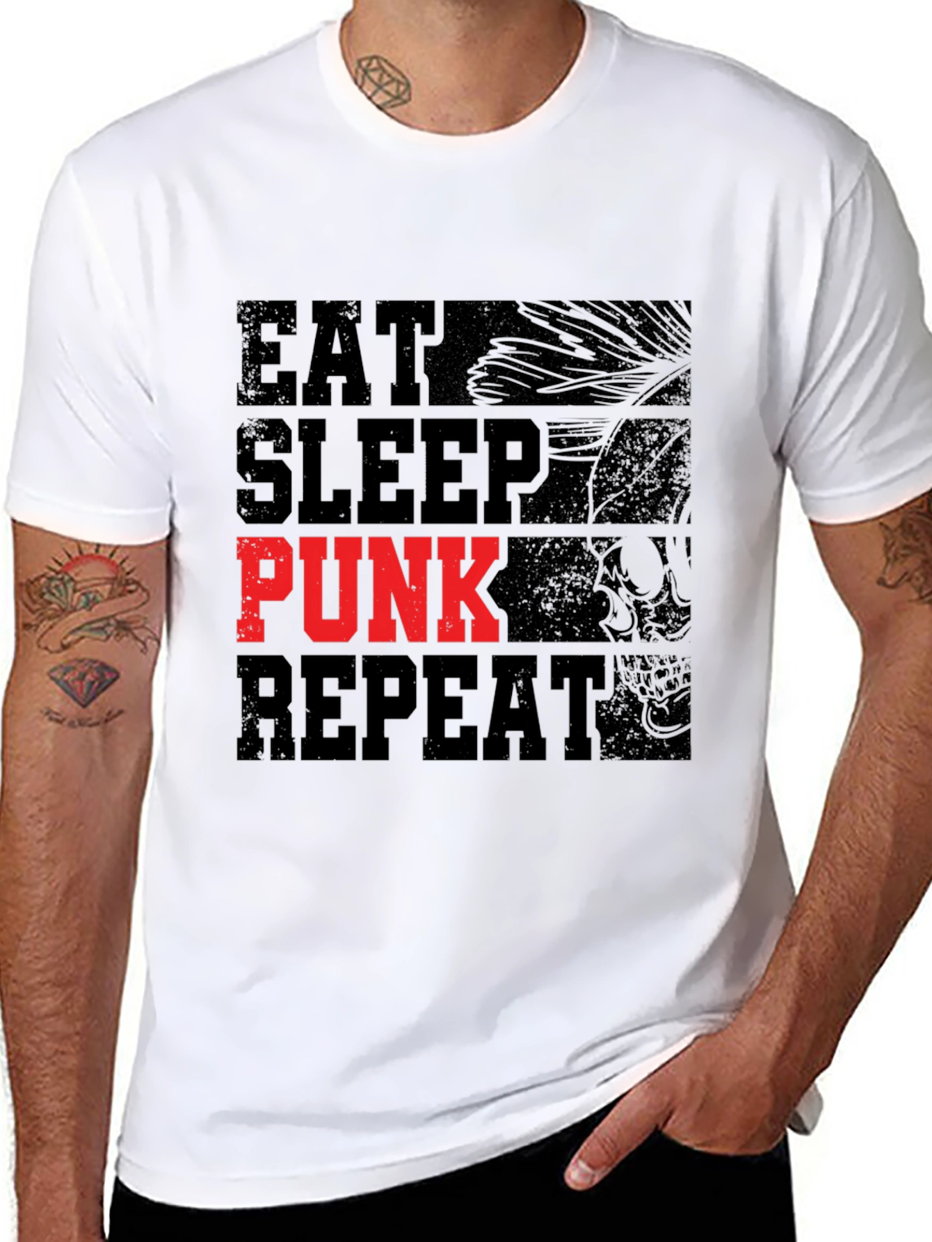 Eat Sleep Punk Repeat Black T-Shirt