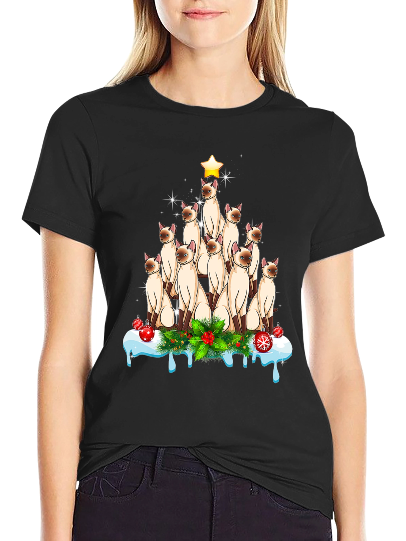 Cat Christmas Tree T-Shirt