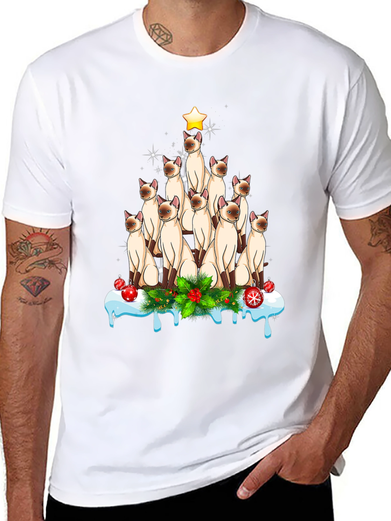 Cat Christmas Tree T-Shirt