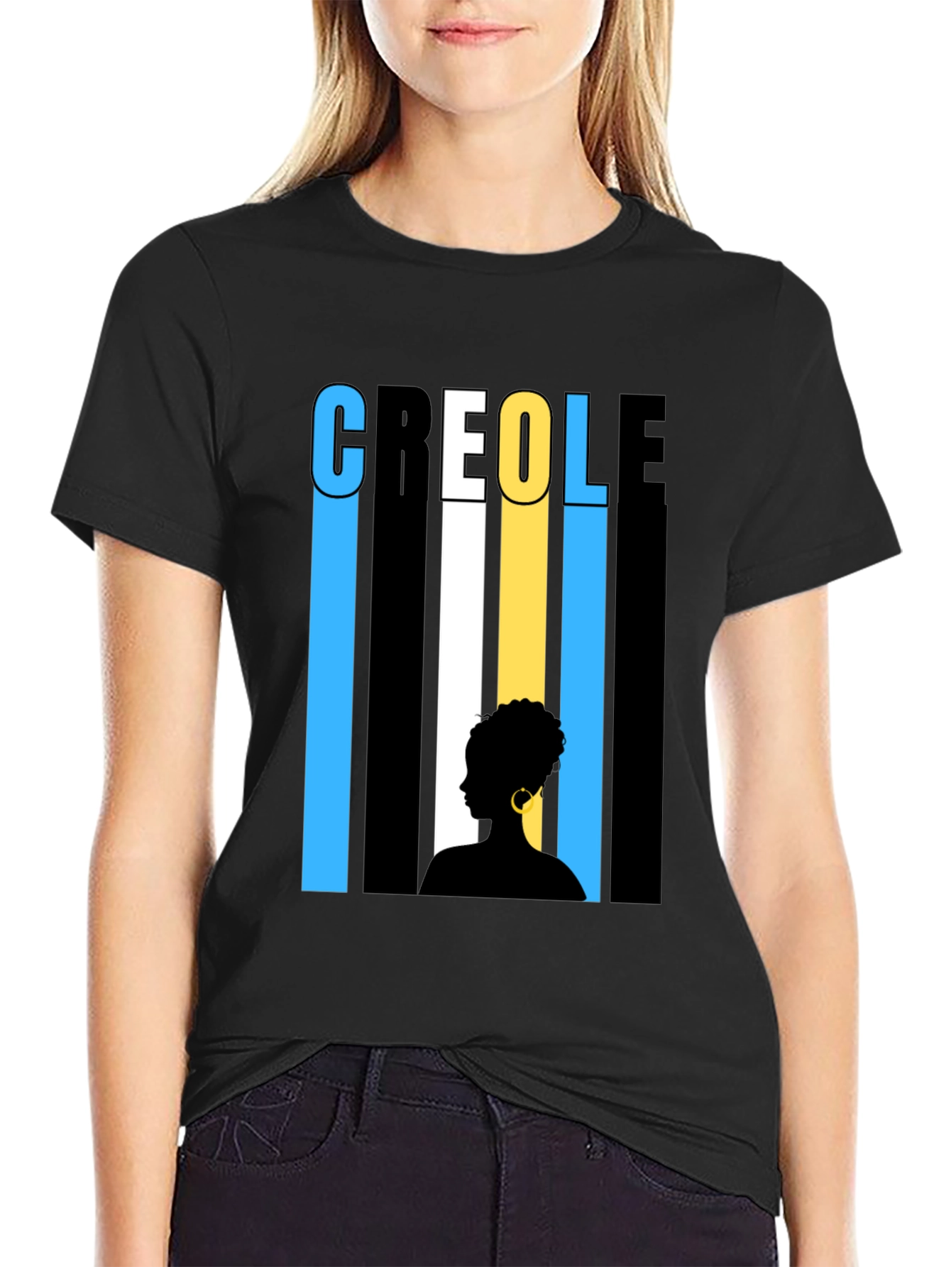 Creole Silhouette Graphic Tee - Stylish & Unique