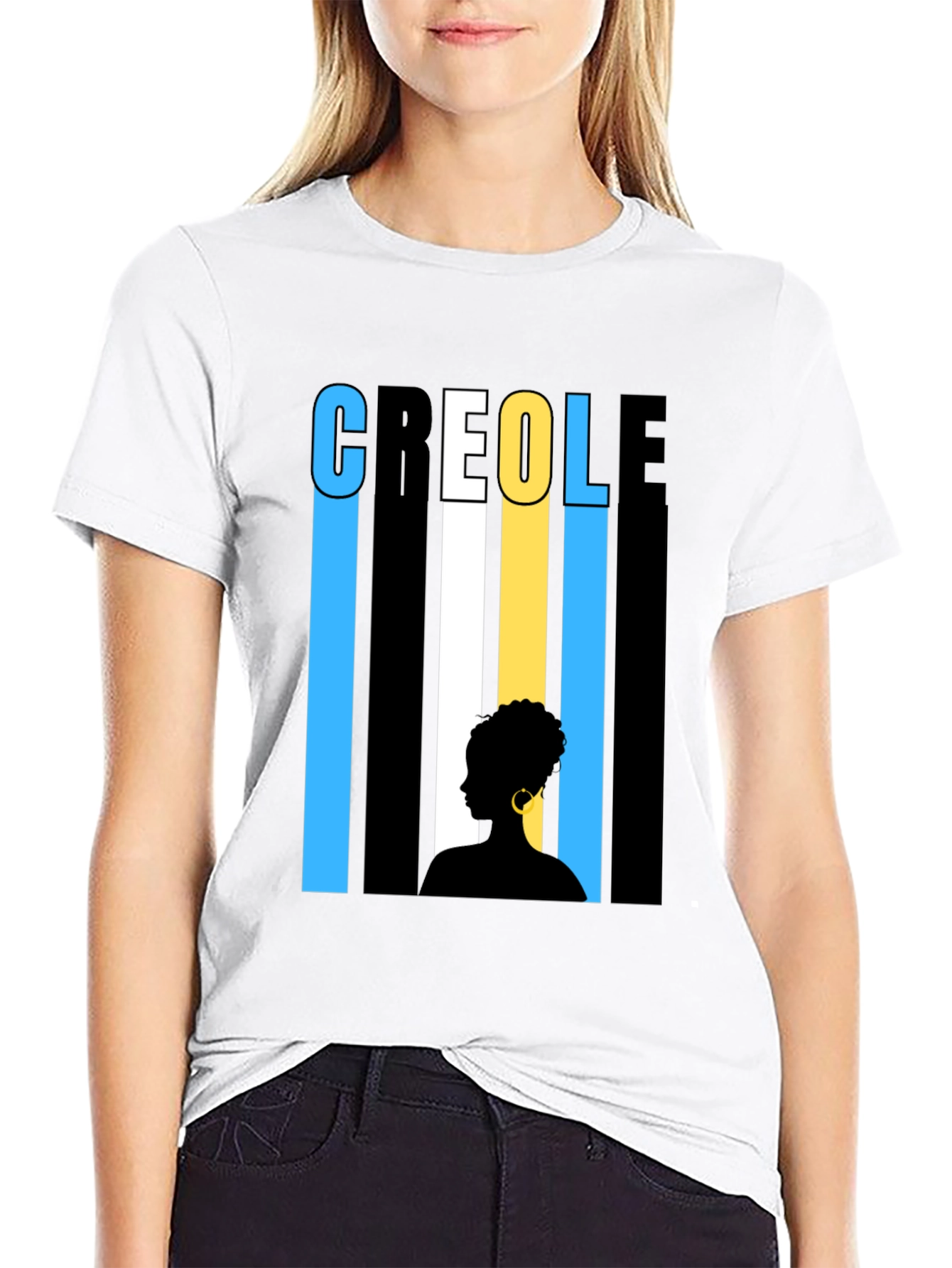Creole Silhouette Graphic Tee - Stylish & Unique