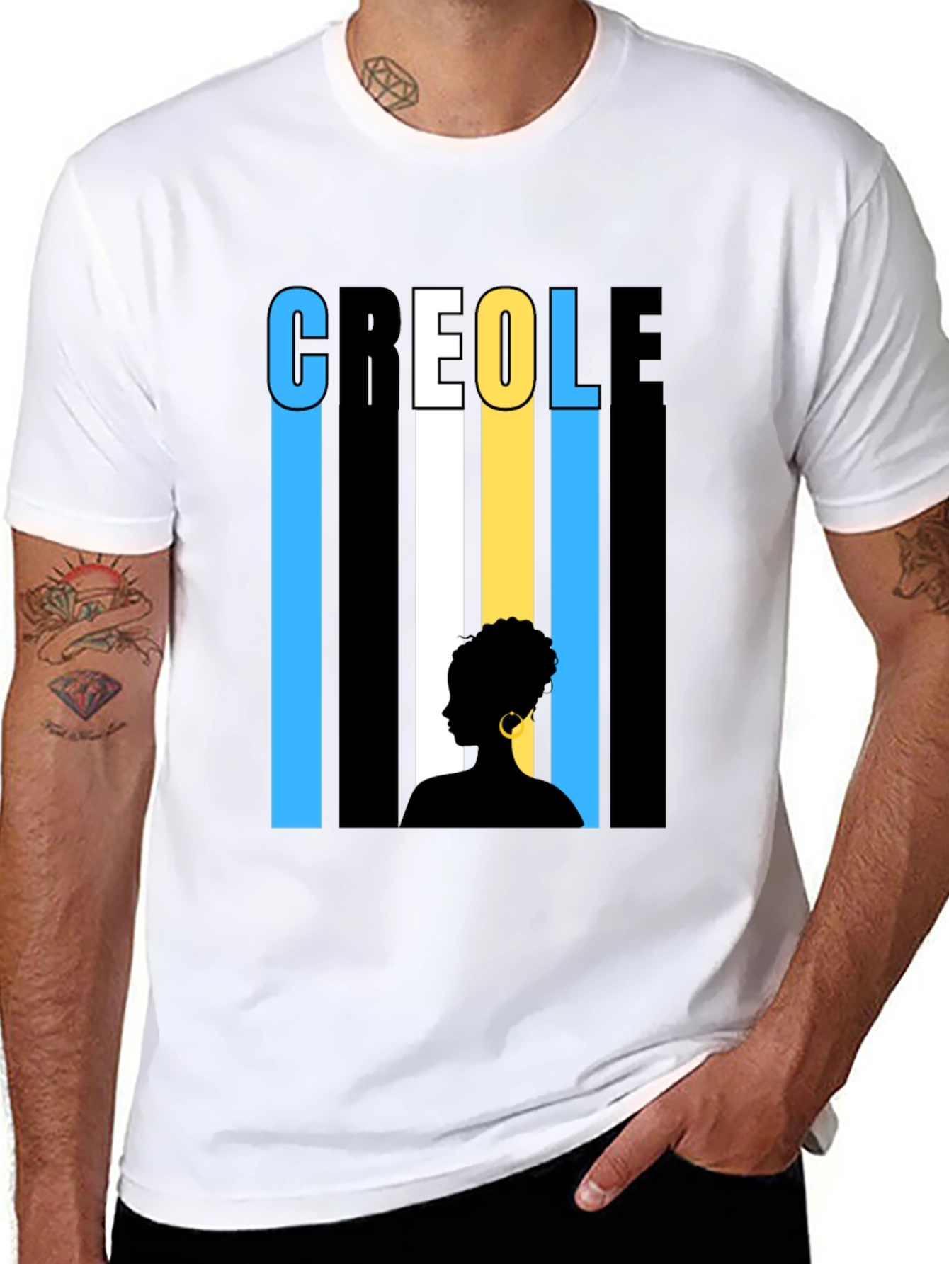 Creole Silhouette Graphic Tee - Stylish & Unique