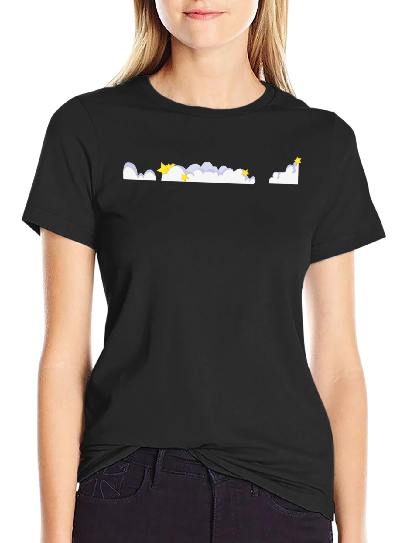 Starry Night T-Shirt - Whimsical Cloud Design
