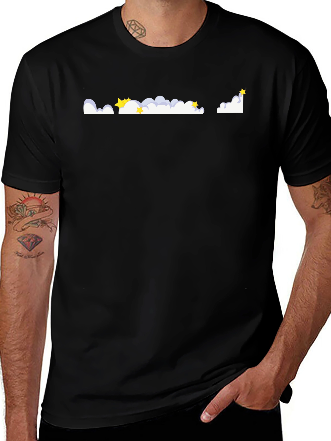 Starry Night T-Shirt - Whimsical Cloud Design