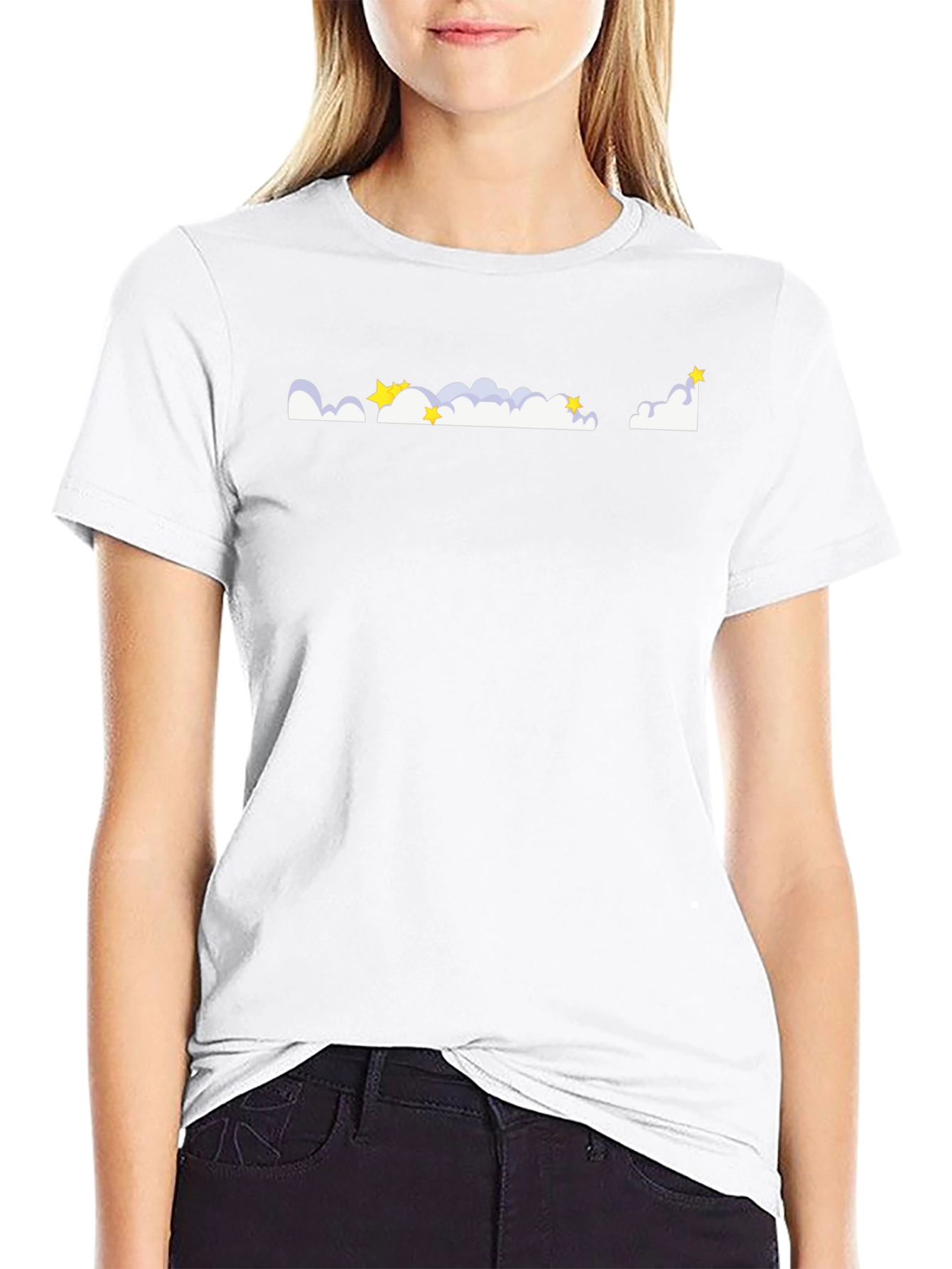 Starry Night T-Shirt - Whimsical Cloud Design