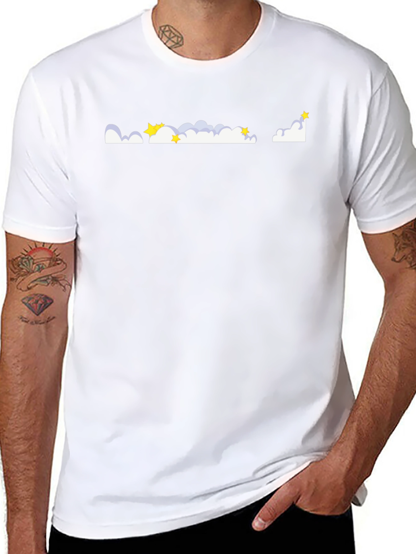 Starry Night T-Shirt - Whimsical Cloud Design