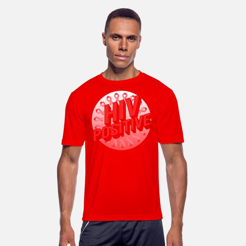 Word Aids Days Shirt, HIV Positive Red Ribbon Tee