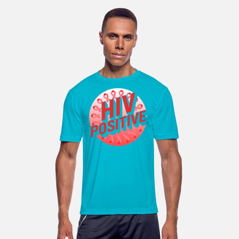 Word Aids Days Shirt, HIV Positive Red Ribbon Tee