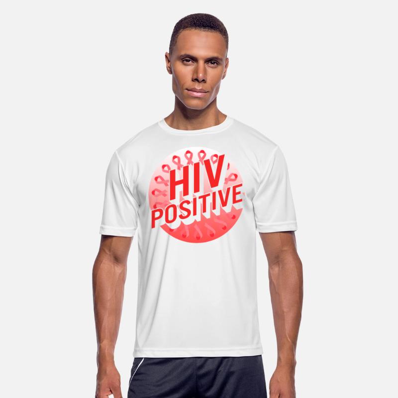 Word Aids Days Shirt, HIV Positive Red Ribbon Tee