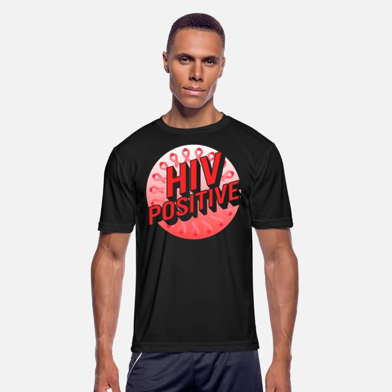 Word Aids Days Shirt, HIV Positive Red Ribbon Tee
