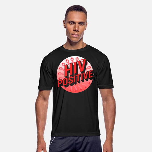 Word Aids Days Shirt, HIV Positive Red Ribbon Tee