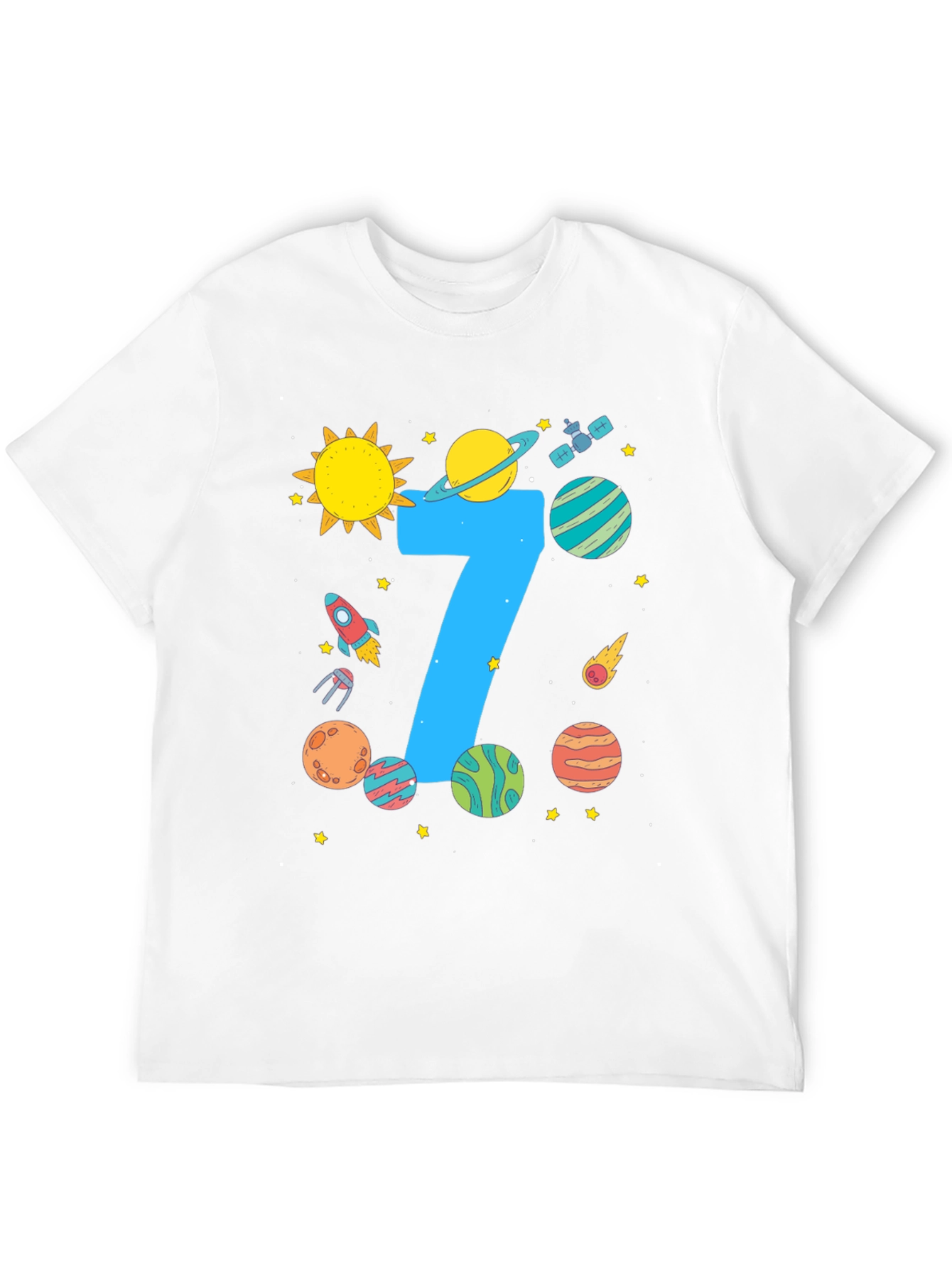 Space Themed 7th Birthday T-Shirt