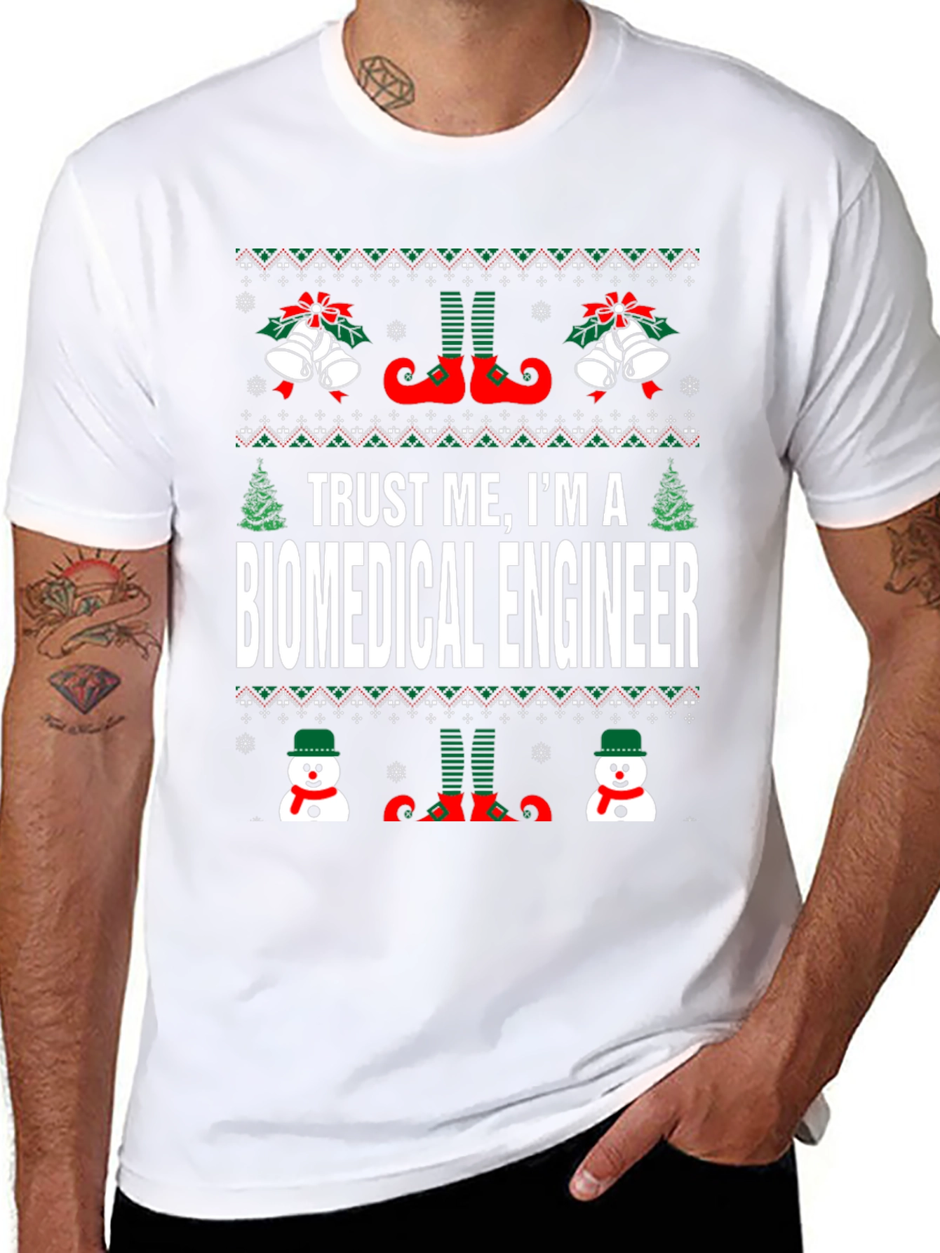 Biomedical Engineer Ugly Christmas Sweater T-Shirt