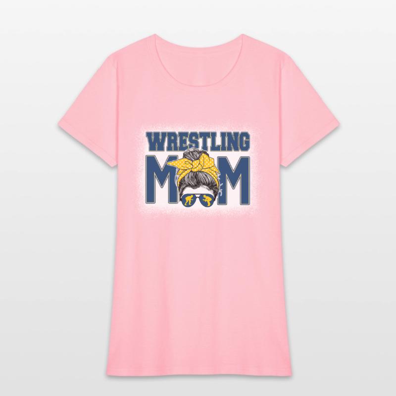 Wrestling Mom Bleached Messy Bun Mother'S Day