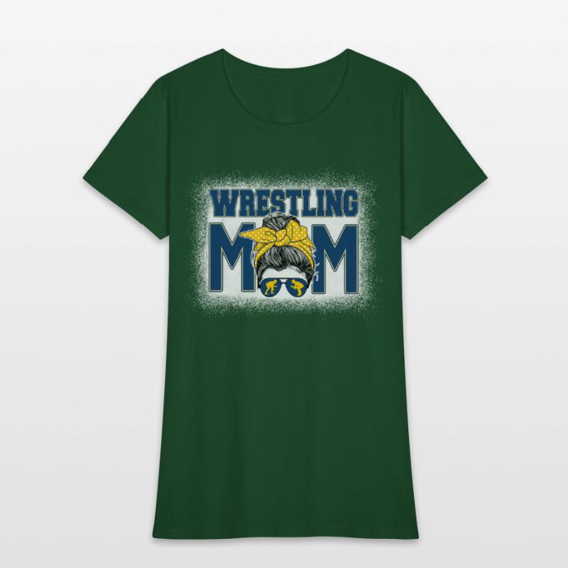 Wrestling Mom Bleached Messy Bun Mother'S Day