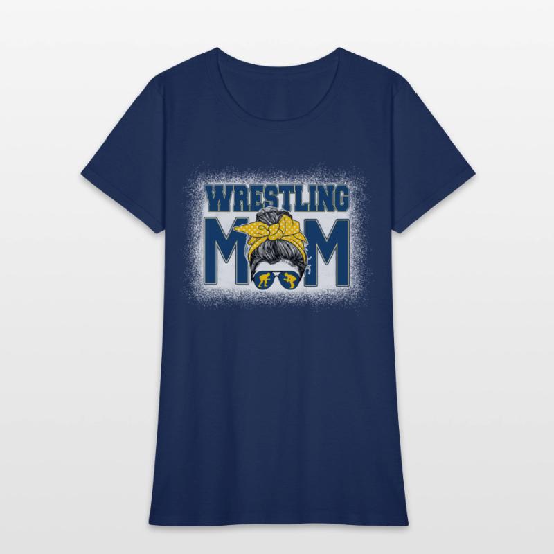 Wrestling Mom Bleached Messy Bun Mother'S Day