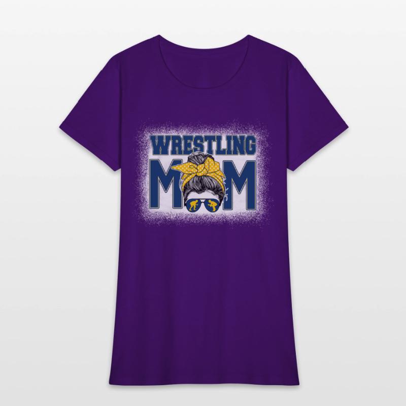 Wrestling Mom Bleached Messy Bun Mother'S Day