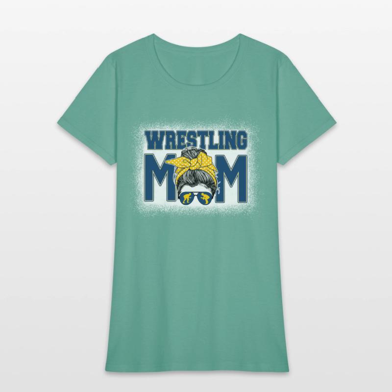 Wrestling Mom Bleached Messy Bun Mother'S Day