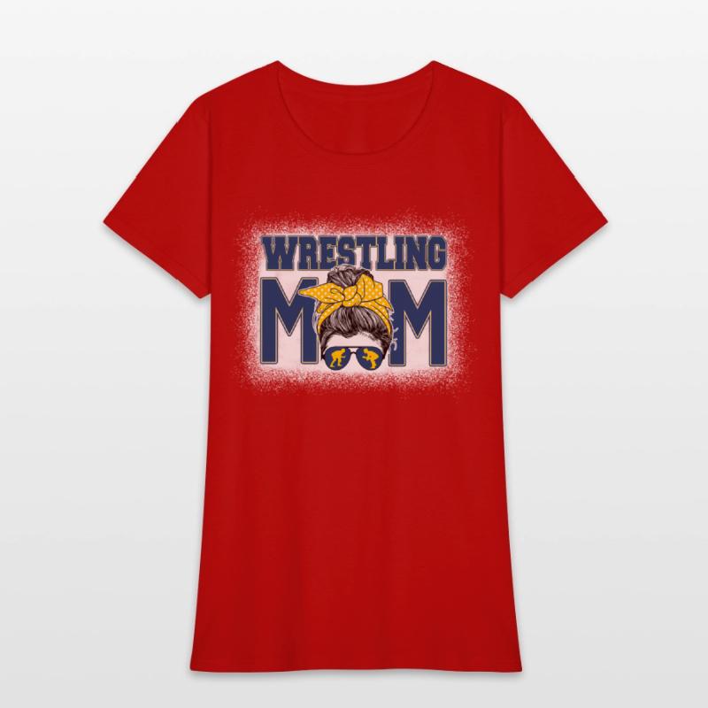 Wrestling Mom Bleached Messy Bun Mother'S Day