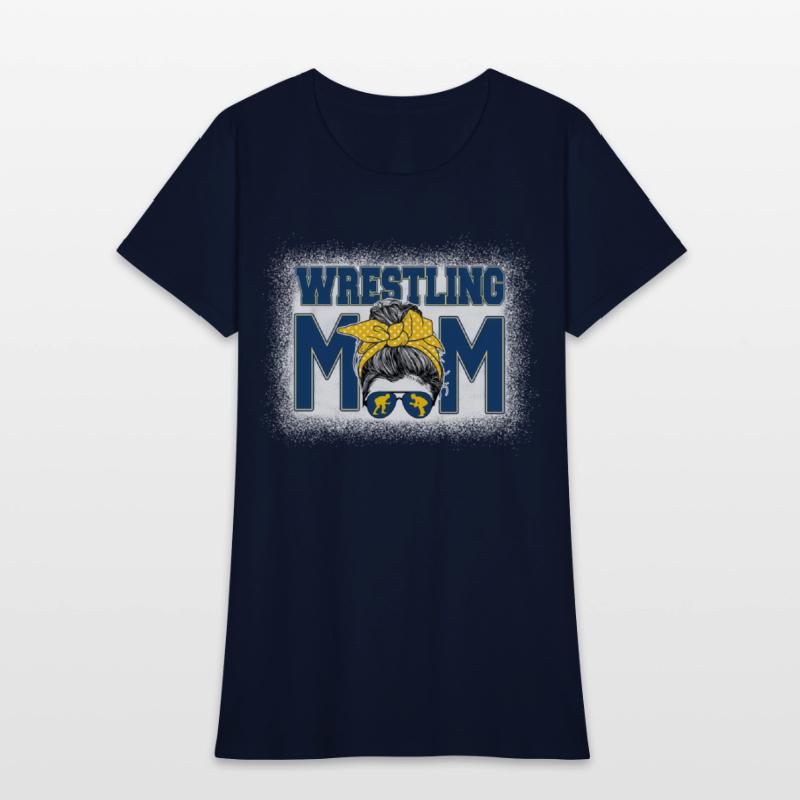 Wrestling Mom Bleached Messy Bun Mother'S Day