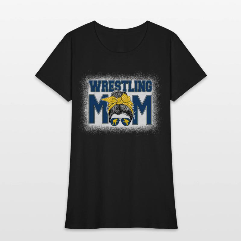 Wrestling Mom Bleached Messy Bun Mother'S Day
