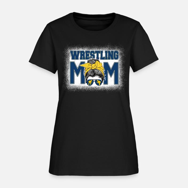 Wrestling Mom Bleached Messy Bun Mother'S Day
