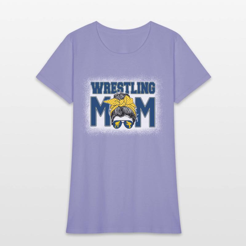 Wrestling Mom Bleached Messy Bun Mother'S Day