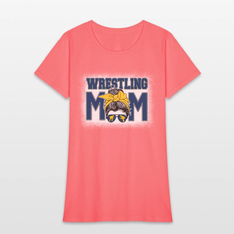 Wrestling Mom Bleached Messy Bun Mother'S Day