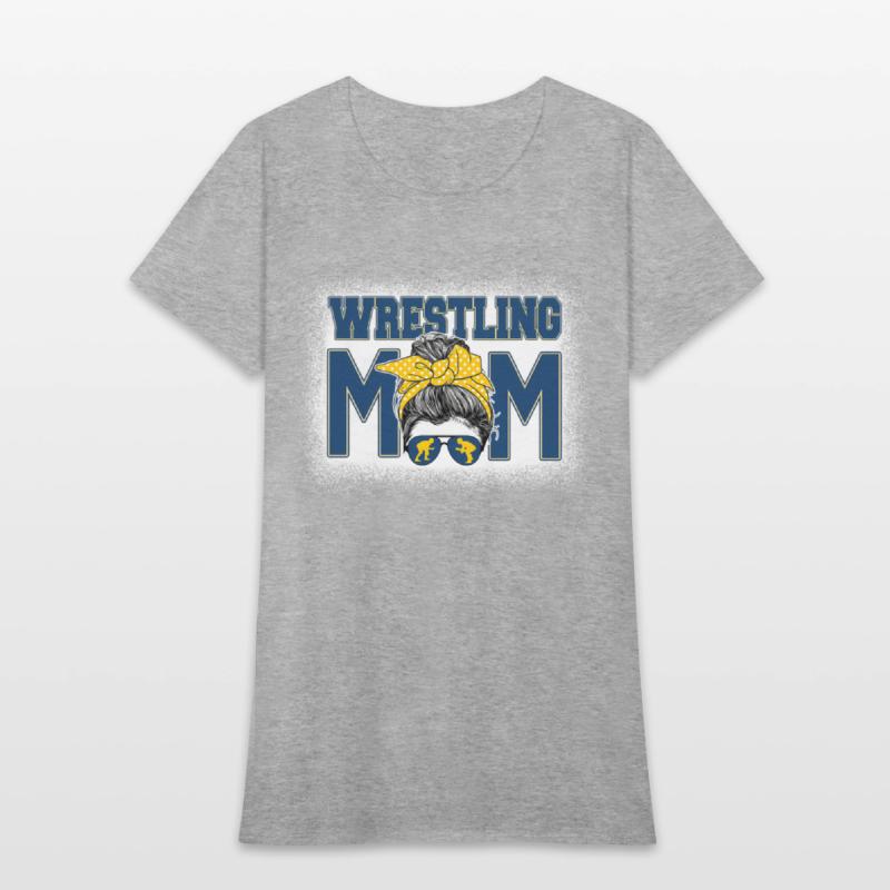 Wrestling Mom Bleached Messy Bun Mother'S Day