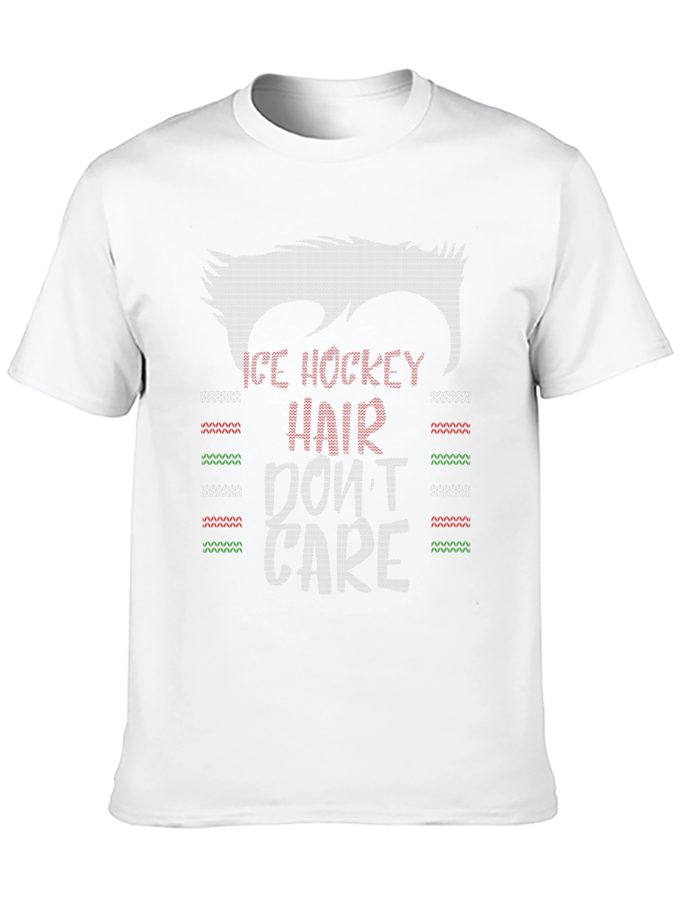 Ice Hockey Hair T-Shirt - Dont Care Graphic Tee