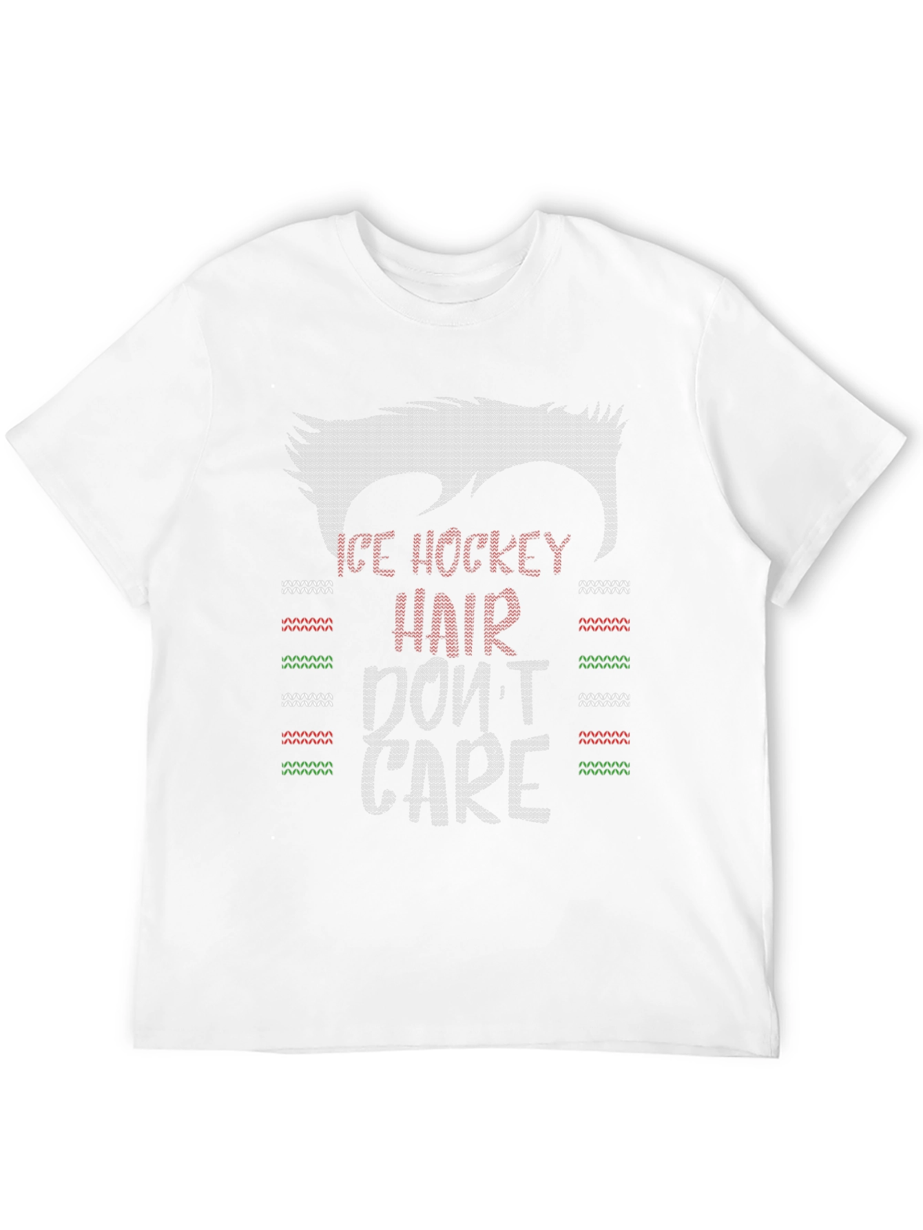 Ice Hockey Hair T-Shirt - Dont Care Graphic Tee