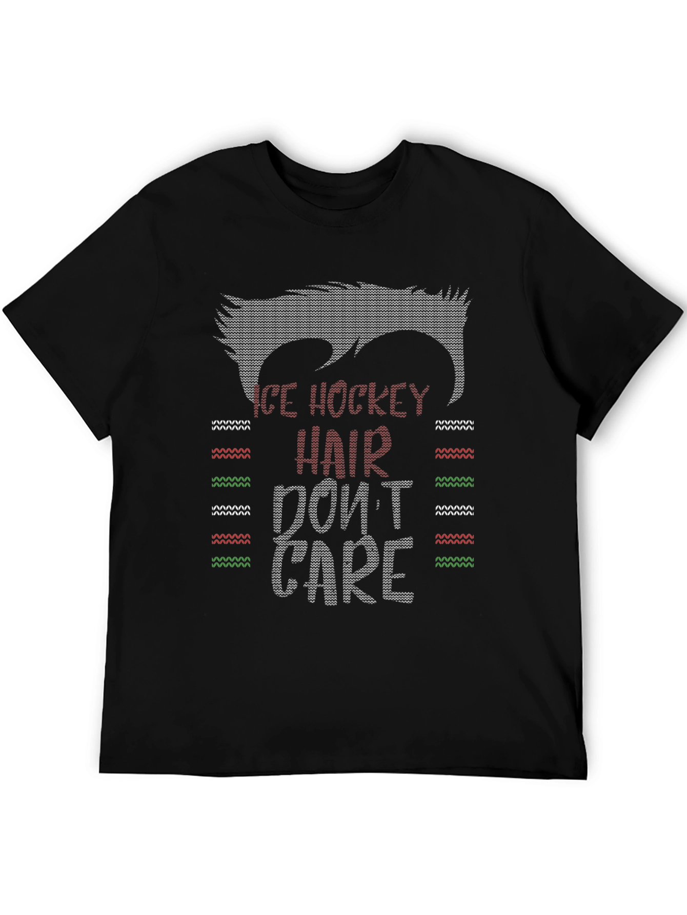 Ice Hockey Hair T-Shirt - Dont Care Graphic Tee