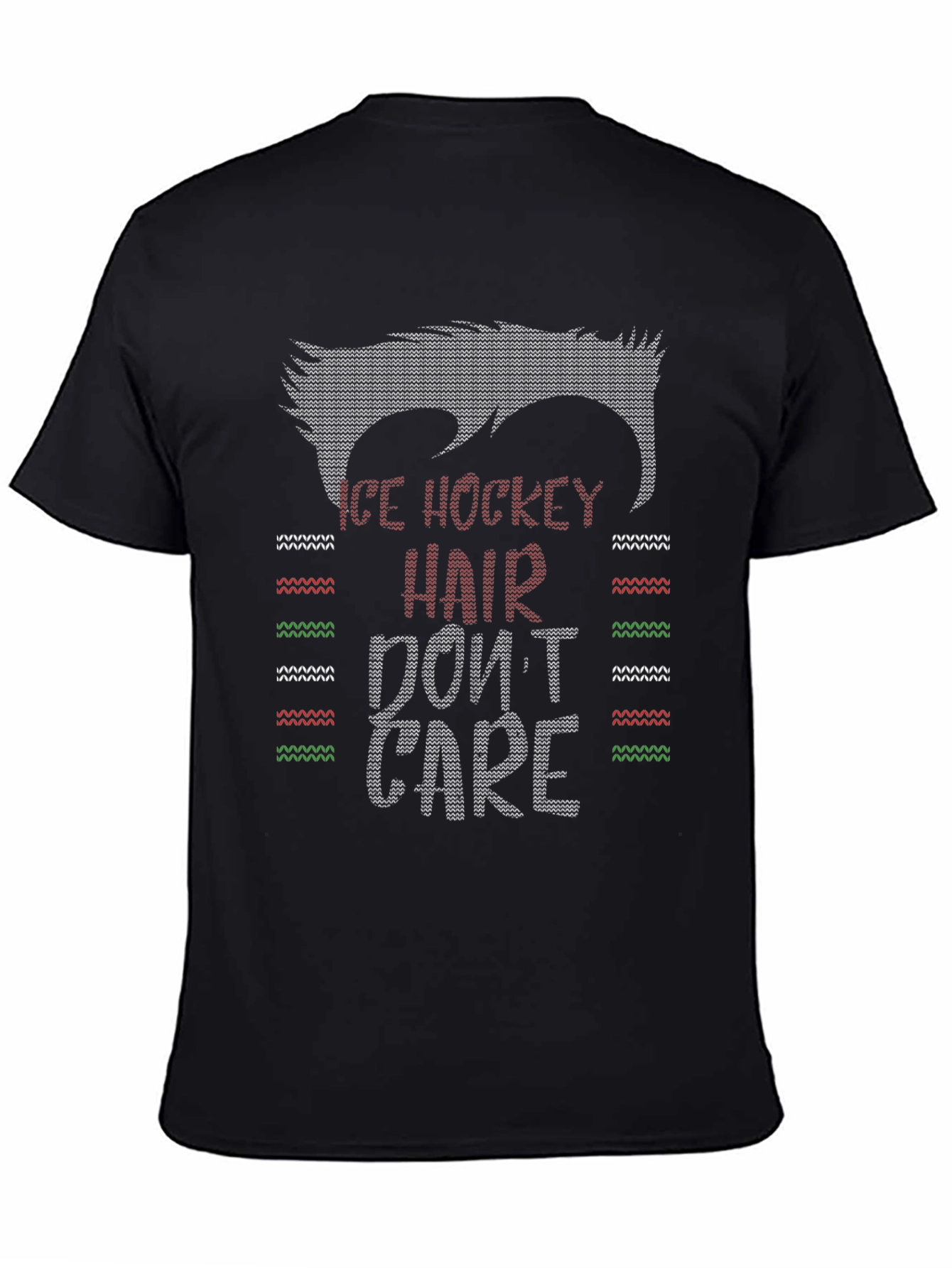 Ice Hockey Hair T-Shirt - Dont Care Graphic Tee