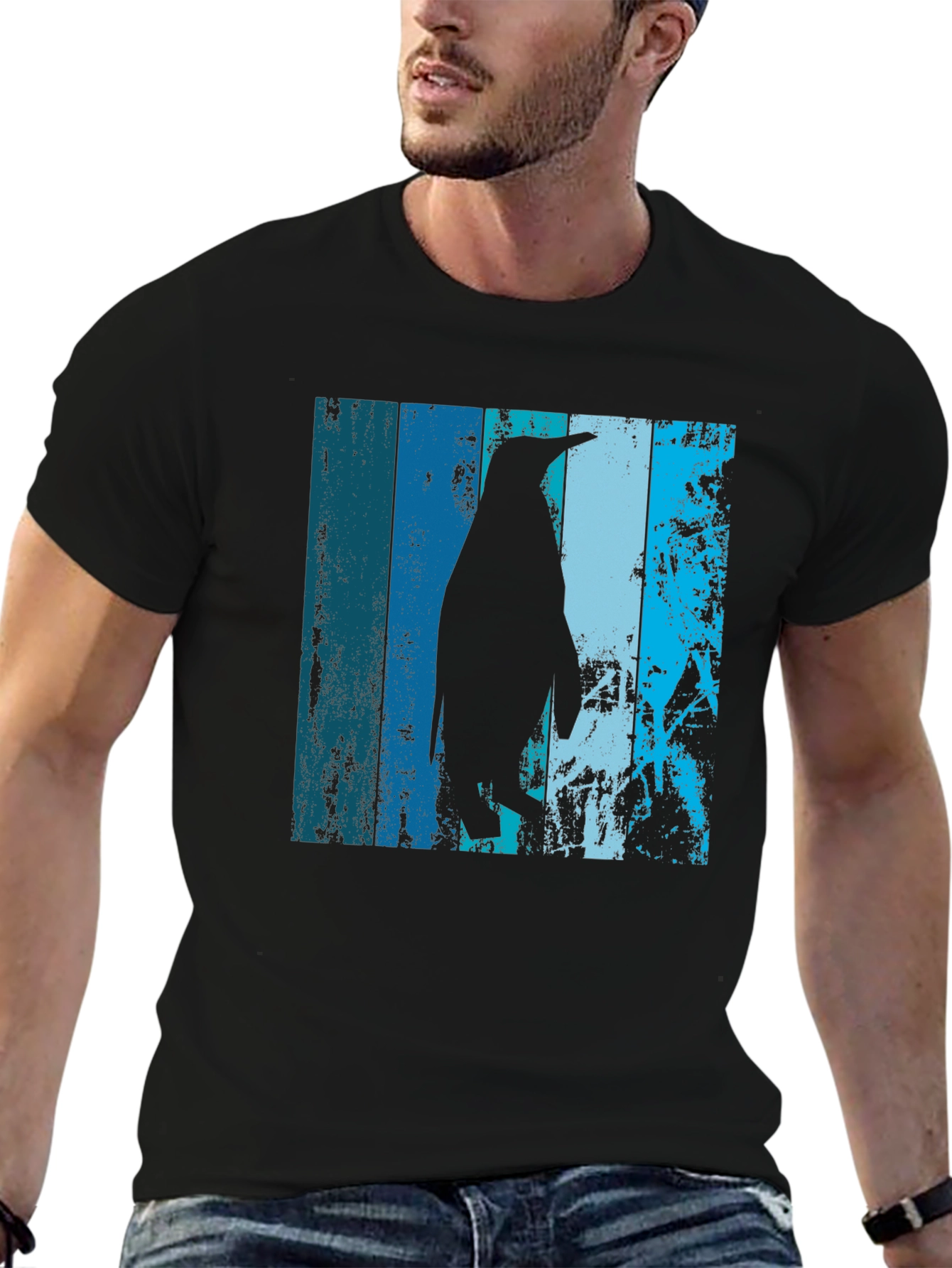 Cool Penguin Graphic T-Shirt - Black