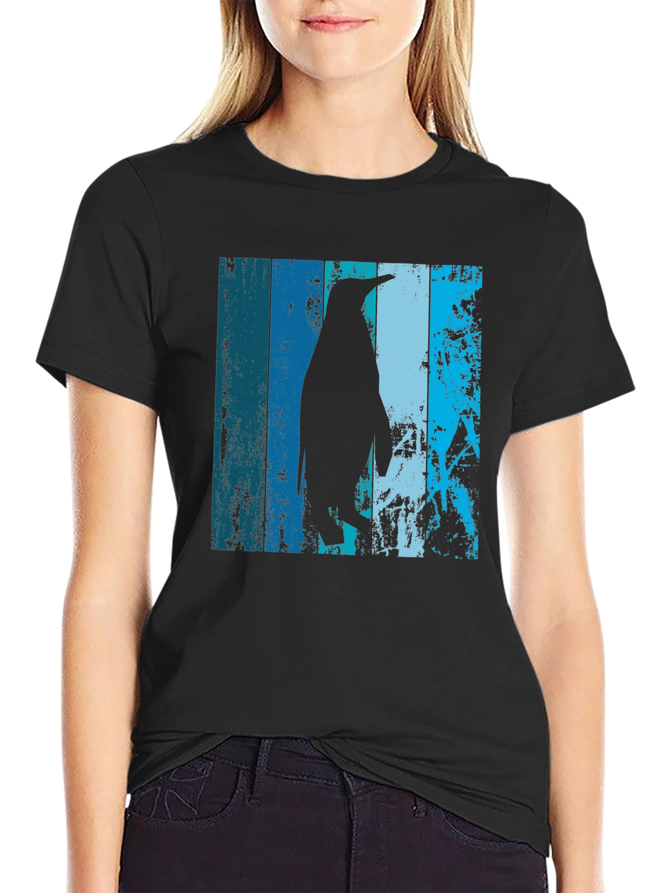 Cool Penguin Graphic T-Shirt - Black