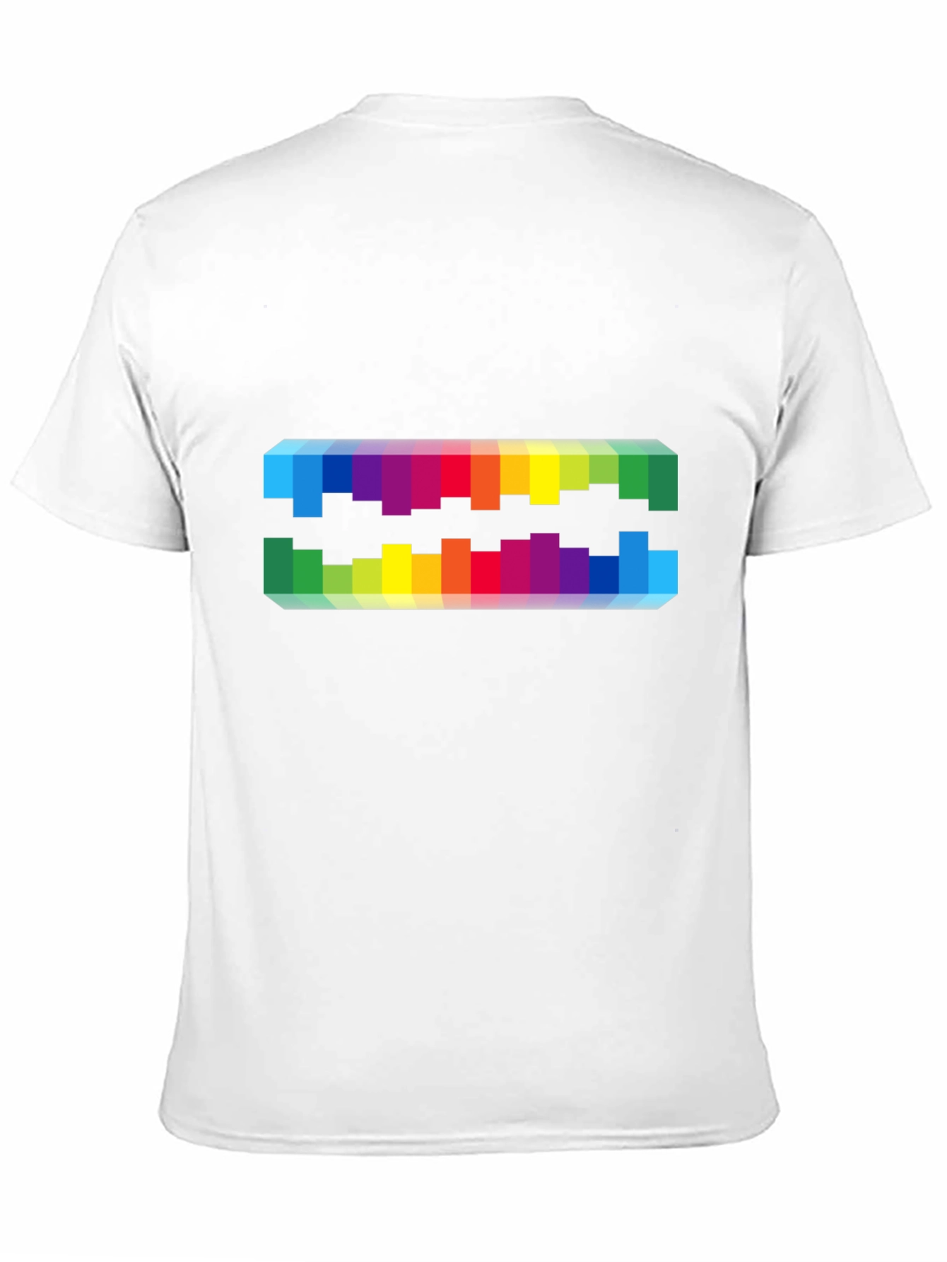 Rainbow Pixel Graphic Black T-Shirt